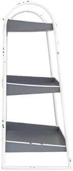 Creative Co-Op Heavily Distressed 3-Tier Metal Tray with White Frame & Rim, Grey - Image 6