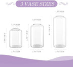 Glass Bud Vases, Set of 24 Clear Small Flower Vases in Bulk 3 Sizes - Image 2