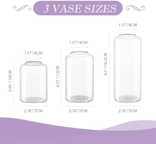 Glass Bud Vases, Set of 24 Clear Small Flower Vases in Bulk 3 Sizes - Image 2