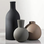Ceramic Vase Set of 3 | Neutral Vases Home Decor | Modern Flower Pottery Vases Rustic Farmhouse Vase for Table Entryway Mantel Centerpiece Bookshelf Living Room Bathroom Bedroom -Multicolor Large by ooit