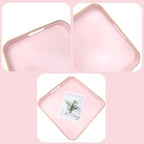 Pink Square Decorative Tray with Handles, 13"*13" Versatile Serving Tray for Coffee Table, Ottoman, Ideal for Serving, Displaying, Organizing - Image 5