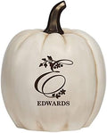 Let's Make Memories Personalized Pumpkin for Halloween - Custom Jack O Lantern with Your Name - Fall Decor - Light Up Pumpkin for Indoor/Outdoor Use - Floral Name and Monogram - XL - Cream by LetsMakeMemories