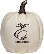 Let's Make Memories Personalized Pumpkin for Halloween - Custom Jack O Lantern with Your Name - Fall Decor - Light Up Pumpkin for Indoor/Outdoor Use - Floral Name and Monogram - XL - Cream by LetsMakeMemories