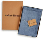 Solino Home 100% Pure Linen Napkins Blue Denim, Athena 20 x 20 in, Set of 4 - Image 3