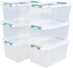 Gainhope 6 Packs 14 L Plastic Stackable Storage Box with Latching Lid - Image 7
