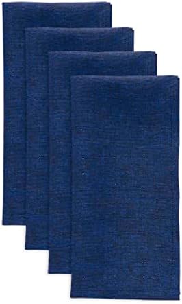 Solino Home 100% Pure Linen Napkins Royal Blue, Athena 20 x 20 in, Set of 4 by SolinoHome