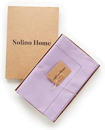 Solino Home Cotton Linen Napkins Lavender Hemstitch, 20 x 20 in, Set of 4 - Image 3