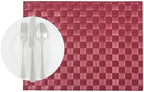 Restaurantware Rectangle Red Woven Placemat, 16 x 12 in, 6 Pack by Restaurantware