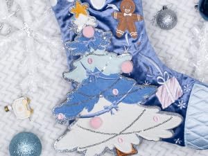 BHD BEAUTY 2026 New Three-Dimensional Christmas Stocking Blue Customized for Family Decorations Hanging Ornament for Xmas Holiday Party 6 Pack - Image 4