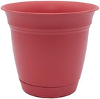 The HC Companies Eclipse Round Planter with Saucer - Outdoor & Indoor Plant Pot with Drainage Holes - Lightweight, UV-Resistant Plastic Pots for Plants, Flowers & Herbs (20" Rose, Pack of 1) by TheHCCompanies