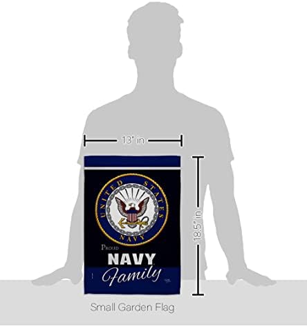 Navy Proudly Family Garden Flag - Set Wall Holder Armed Forces USN Seabee United State American Military Veteran Retire Official - House Banner Small Yard Gift Double-Sided Made In USA 13 X 18.5 - Image 2