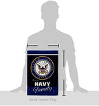 Navy Flag Proudly Family Armed Forces USN Seabee Military Memorabilia Official Breeze Decor House Home Decorations Garden Remembrance Memorial Banner Small Grave Decorations For Cemetery Room Poster Retire Veteran Gifts Made In USA - Image 2