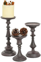Sungmor Rustic Cast Iron Pillar Candle Holder, 5.9 Inches Tall - Image 2