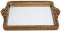 Hanna Roberts Vintage Gold Tray with Mirror Glass Base | Card Holder for Guests During Occasions and Events or Decorative Home and Vanity Organizer (Gold) by HannaRoberts