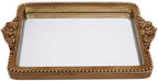Hanna Roberts Vintage Gold Tray with Mirror Glass Base | Card Holder for Guests During Occasions and Events or Decorative Home and Vanity Organizer (Gold) by HannaRoberts
