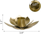 NIKKY HOME Vintage Gold Lotus Taper Candle Holders Set of 2, Floral Decor - Image 4
