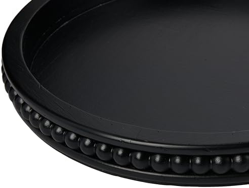 Creative Co-Op Farmhouse Decorative Round Wood Tray with Hobnail Edge, Black - Image 7
