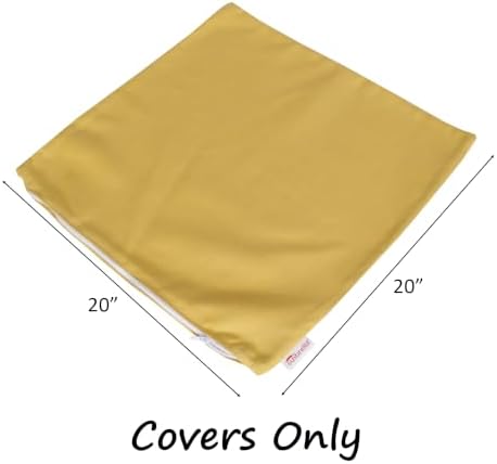 Outdoor/Indoor Sunbrella Throw Pillows Square Set of 2 Pieces 20 inch x 20 inch Spectrum Daffodill - Cover Only, Insert Not Included - Image 5