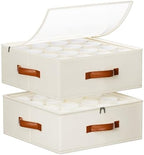 Foyego Cup and Mug Storage Box, Beige, 2 Pack by Foyego