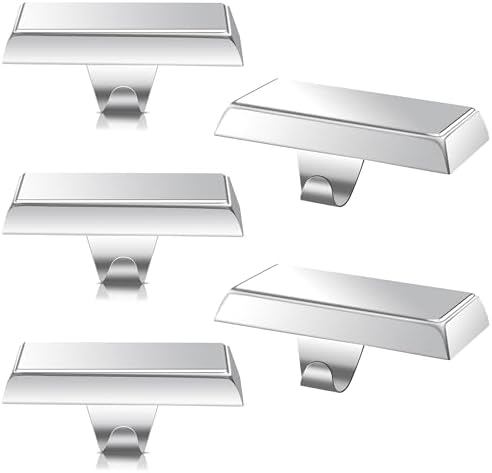 OCTERIC 5 Pcs Silver Christmas Metal Stocking Holders for Mantle, Heavy Duty Stocking Hangers Stocking Hook Xmas Ornaments for Counter Tables Window Fireplace Mantle Decoration by OCTERIC