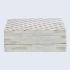 Handicrafts Home Large Decorative Storage Box with Lid – 9x6x3.5” Coffee Table Organizer, Keepsake- Decorative Boxes for Home Decor, Stylish Decorative Box for Office Decor- Aegean Pearl - Image 6