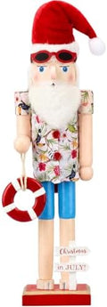 Blosssound 15" Christmas Hawaii Nutcracker Decor Wooden Hawaii Life Ring by Blosssound