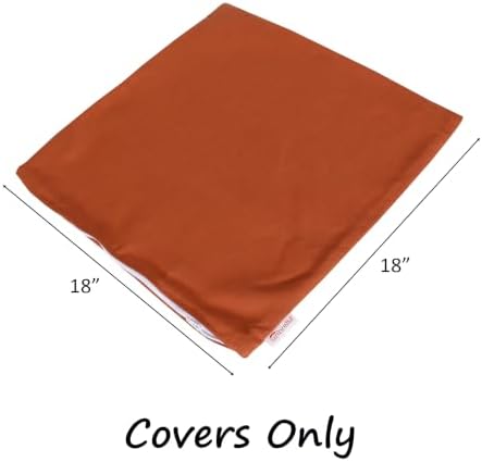 Outdoor/Indoor Sunbrella Throw Pillows Square Set of 2 Pieces 18 inch x18 inch Spectrum Cayenne - Cover Only, Insert Not Included - Image 5