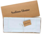 Solino Home Cotton Linen Table Runner Light Blue Hemstitch, 14 x 120 in - Image 4