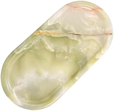 Natural Marble Decorative Tray, 9.8”x4.4”, Light Green by Unknown