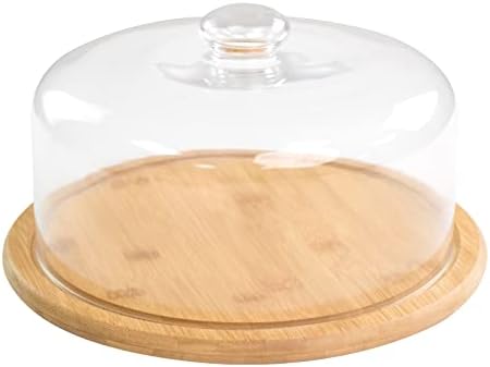 10.2'' Glass Dessert Dome with Base, 11.8" Decorative Cake Tray by KVMORZE