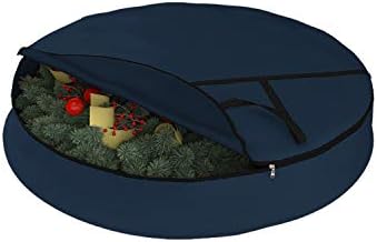 Covers & All Christmas Wreath Storage Bag 12 Oz with Carrying Handle & Dual Zipper - 100% Water Resistant Durable Material Storage Bag - Holiday Xmas Tear Resistant Bag (30" Dia x 7" H, Blue) - Image 4
