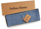 Solino Home 100% Linen Placemats Blue Denim, Athena 14 x 19 in, Set of 4 - Image 3