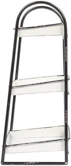 Creative Co-Op Heavily Distressed White 3-Tier Metal Tray with Black Frame & Rim - Image 6