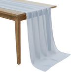 MDS Pack of 25 | Dusty Blue | 10ft Chiffon Table Runner 29x120 Inches Long Romantic Rustic Sheer Gauze Runner for Wedding Bridal Shower Birthday Banquets Engagement Spring Easter Boho Decorations by MDS