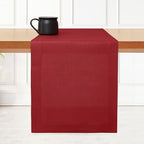 Classic Linen™ by D'Moksha, Red Table Runner 120 Inches Long, 100% Pure Linen, 14 x 120 Inch Table Runner for Dresser, Dining- Fall, Weddings, Outdoor Hosting by DMokshaHomes