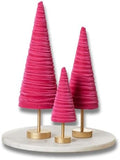 Pedestal Hot Pink Velvet Trees Set of 3 (Hot Pink) by YourHeartsContent