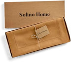 Solino Home 100% Pure Linen Table Runner Brown Sugar Hemstitch, 14 x 48 in - Image 6