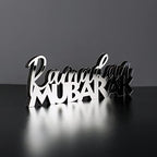 iwa concept | Wooden Acrylic Islamic Tabletop Decors | Ramadan Kareem and Eid Mubarak Decoration | Islamic Muslim Gifts | Ramadan Eid Decoration | (Ramadan Mubarak-2, Silver) - Image 3
