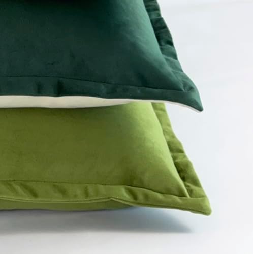Green Yellow Gold Decorative Throw Pillow Covers, Set of 4, 18x18 Inch Solid Warm Color Velvet Accent Pillow Covers - Image 3