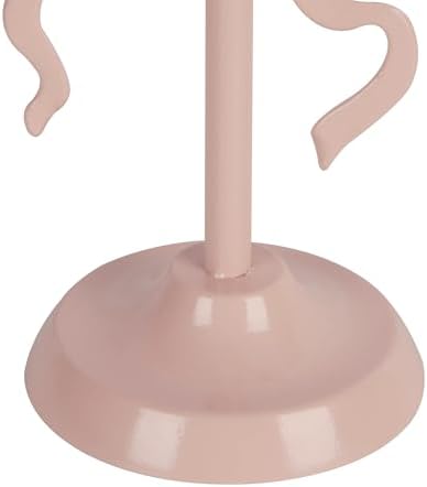 NIKKY HOME Vintage Elegant Pink Bow Iron Taper Candle Holders Set of 2 - Image 6