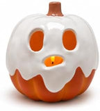 Halloween Decor - 8.5" H Resin Ghost Pumpkin with Flameless Candle for Indoor Outdoor - Cute Spooky Centerpieces Halloween Decorations for Tables Porch Yard Home Front Door Mantel - Image 3
