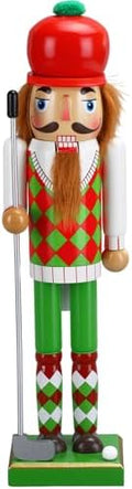 Blosssound 15" Christmas Golf Nutcracker Wooden Sports Player Decor, Golf by Blosssound
