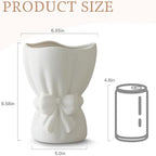 Lvases Bow Knot White Ceramic Decorative Flower Vase for Home Decor - Image 2