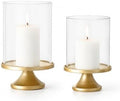 Set of 2 Vintage Gold Candle Holders, Candle Sticks Holder Decor, Modern Decorative Tapered Candlestick Holders Centerpiece for Dining Table Centerpiece, Wedding, Party Decor by MSUMPTU