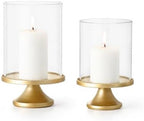 Set of 2 Vintage Gold Candle Holders, Candle Sticks Holder Decor, Modern Decorative Tapered Candlestick Holders Centerpiece for Dining Table Centerpiece, Wedding, Party Decor by MSUMPTU