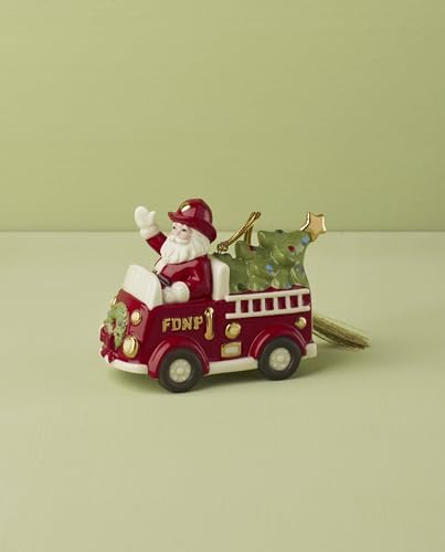 Lenox Santa in Fire Truck Christmas Hanging Ornament - Image 2