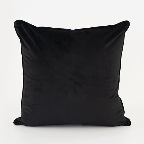 Velvet Cutting Jacquard Throw Pillow Covers Black Camel 24" x 24" Set of 1 - Image 7