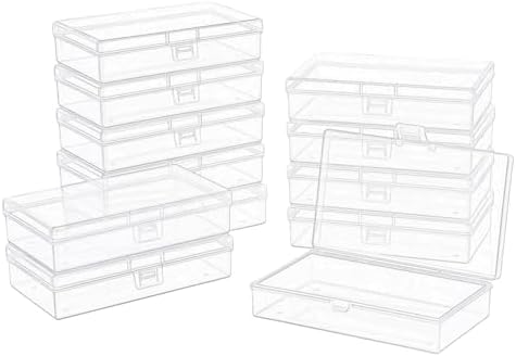 LJY 12 Clear Plastic Boxes, 5.3 x 3.1 x 1.2 in for Office Supplies by LJY
