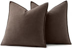 MIULEE Decorative Linen Pillow Covers 20x20 Inch Reddish Brown - Image 6