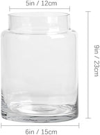 KOIUEYW Clear Vases for Centerpieces, 9 Inch Large Glass Vase for Bouquet, Glasses Home Decor Modern Jarrones Decorativos for Wedding Living Room Dining Table Office - Image 7